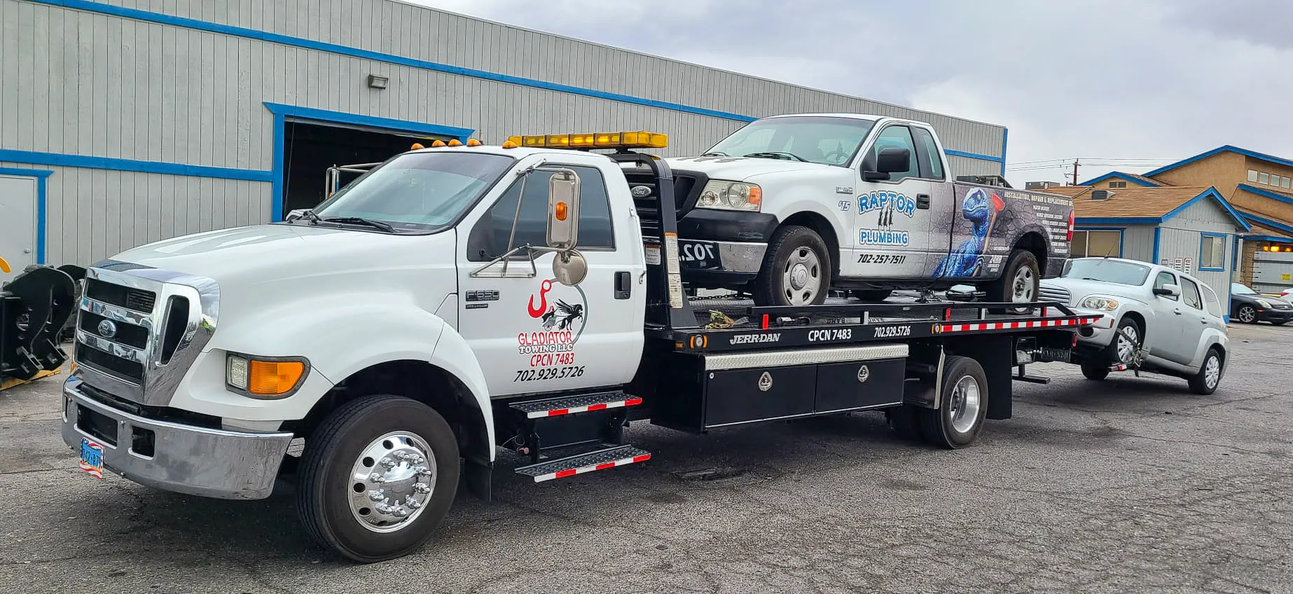 Gladiator Towing providing emergency roadside assistance